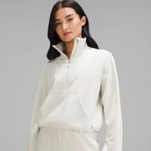 Lululemon softstreme brushed 1/2 half zip bone